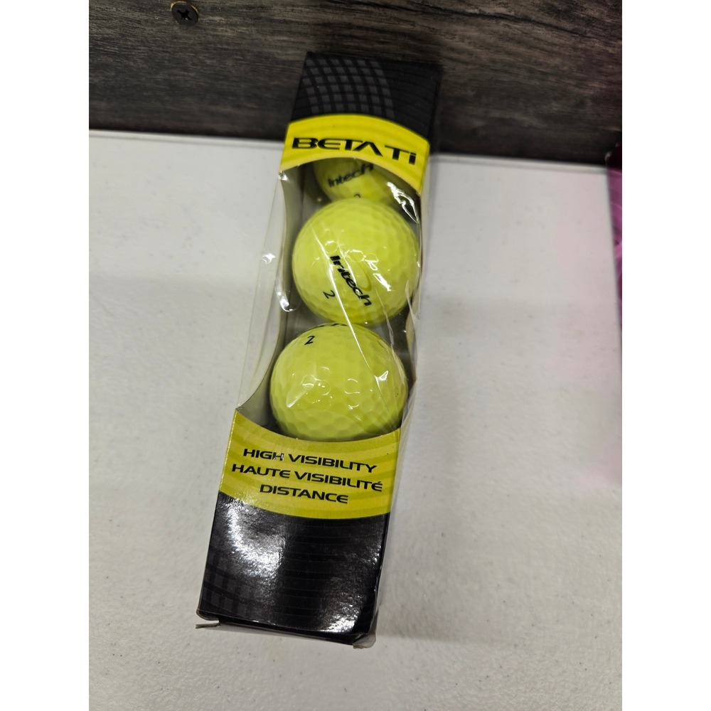 Intech Beta Ti High Visibility Yellow Golf Balls 3 Ball Sleeve Distance New‎
